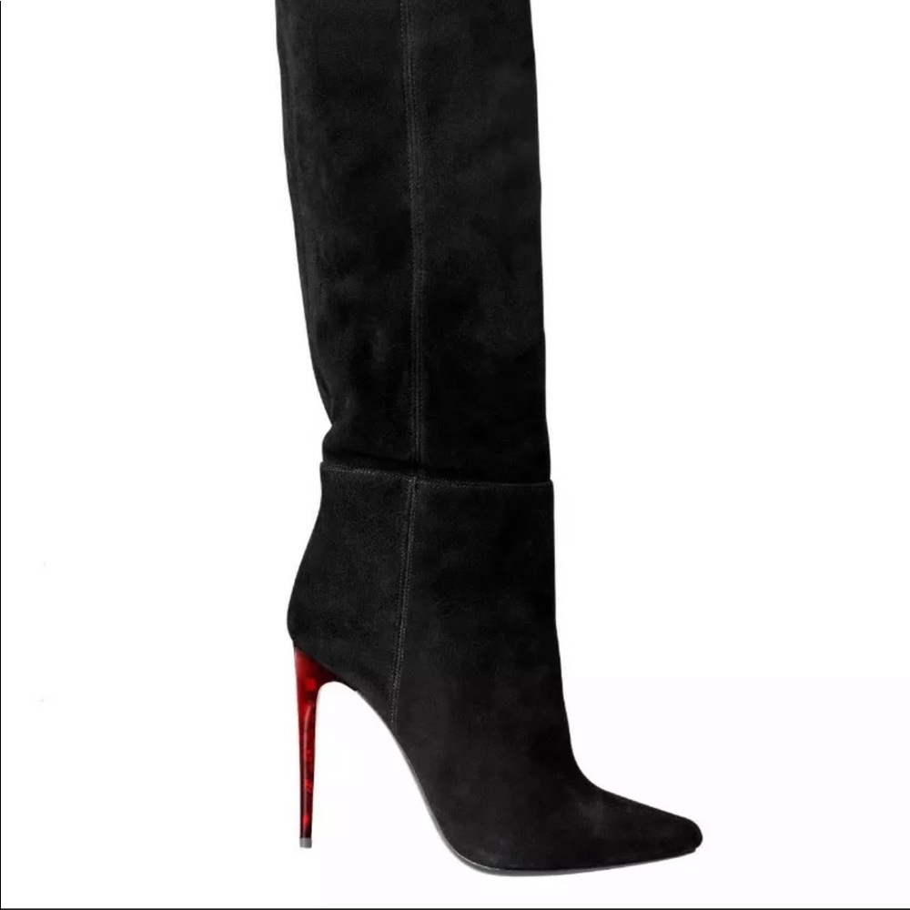 H&m Balmain Black Suede otk thigh boots New sz 36